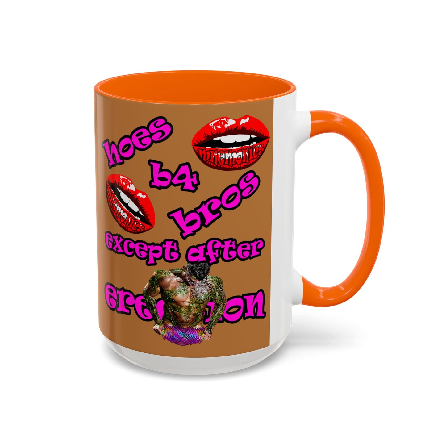 hoes b4 bros - Accent Mug (light brown)