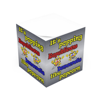 popping like popcorn - note cube (brushed nickel)