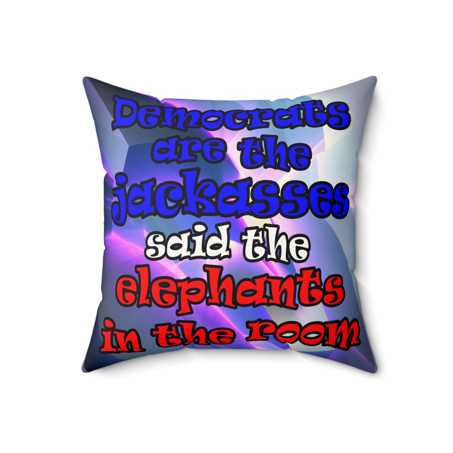 donkeys and elephants - Faux Suede Square Pillow - (grey-pink wave)