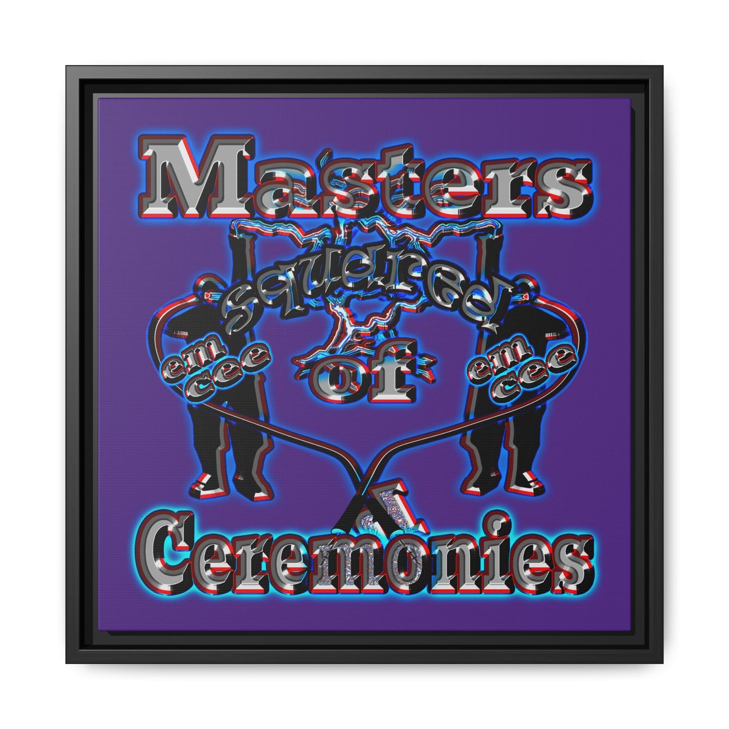 em cee squared - framed canvas art (purple)