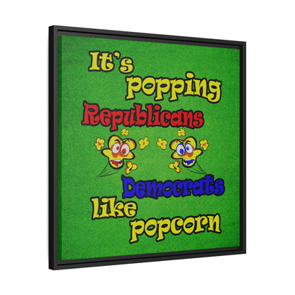 popping like popcorn - framed canvas art (green turf)