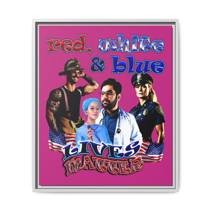rw&b lives matter - framed canvas art (pink)