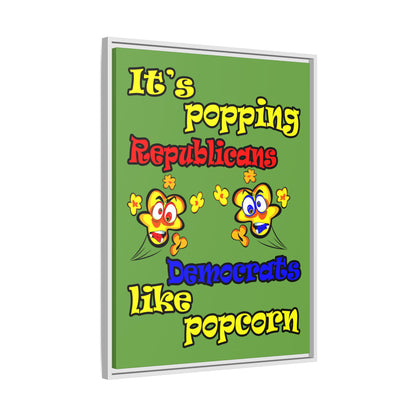 popping like popcorn - framed canvas art (green)