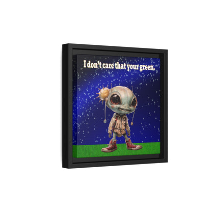 I don't care that your green - framed canvas art ('snoops' background)