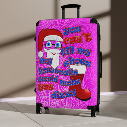 santa's shoes - Suitcase (pink swirl)