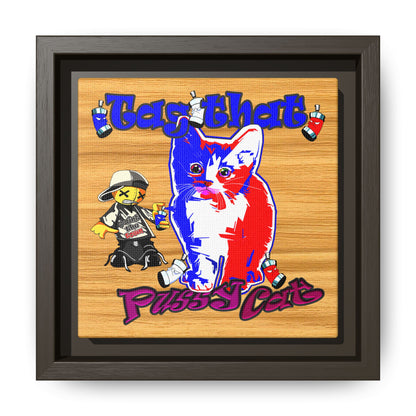 tag that - framed canvas art (butterscotch wood finish)