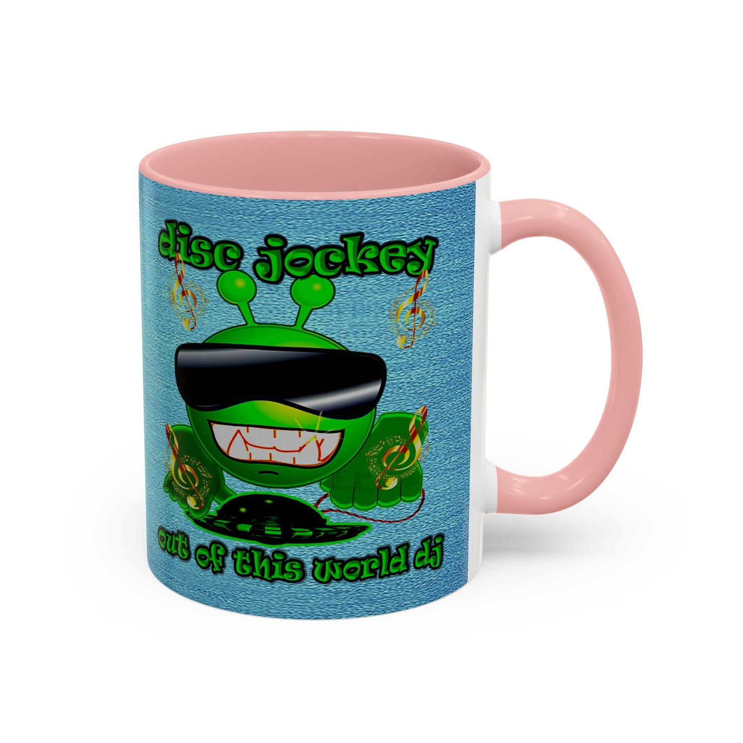 disc jockey - Accent Mug (faded dark blue)
