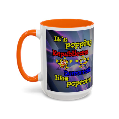 popping like popcorn - Accent Mug (grey-pink wave)