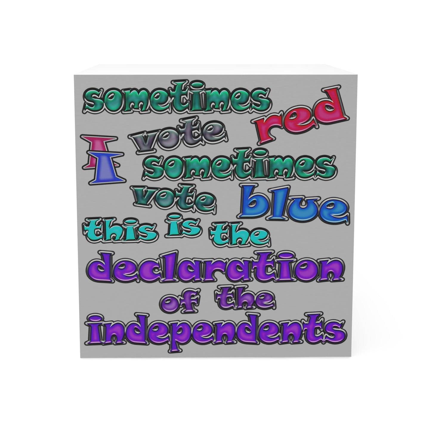 declaration of the independents - note cube (light grey)