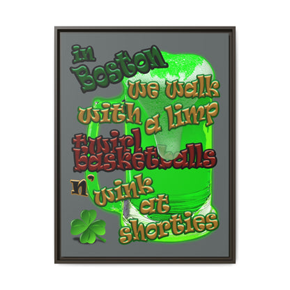 celtics logo - framed canvas art (dark grey)