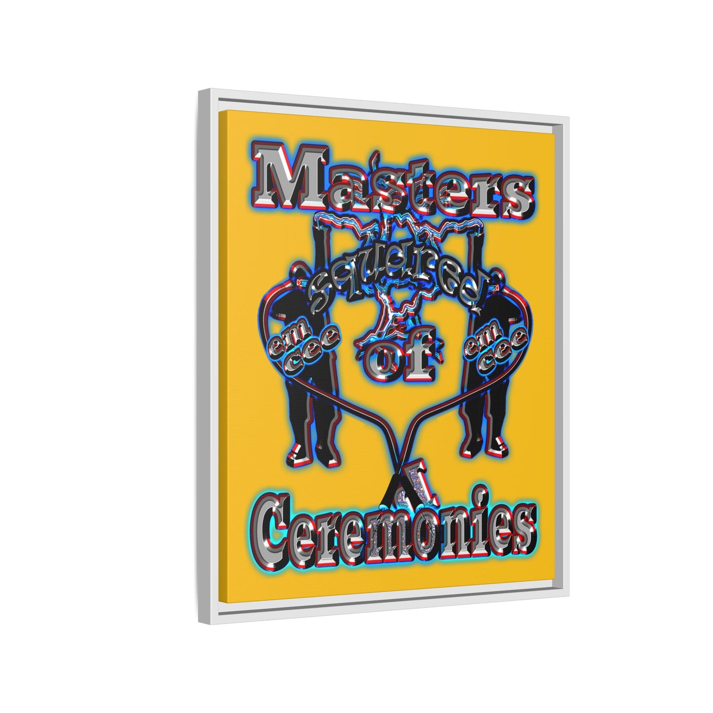 em cee squared - framed canvas art (yellow)