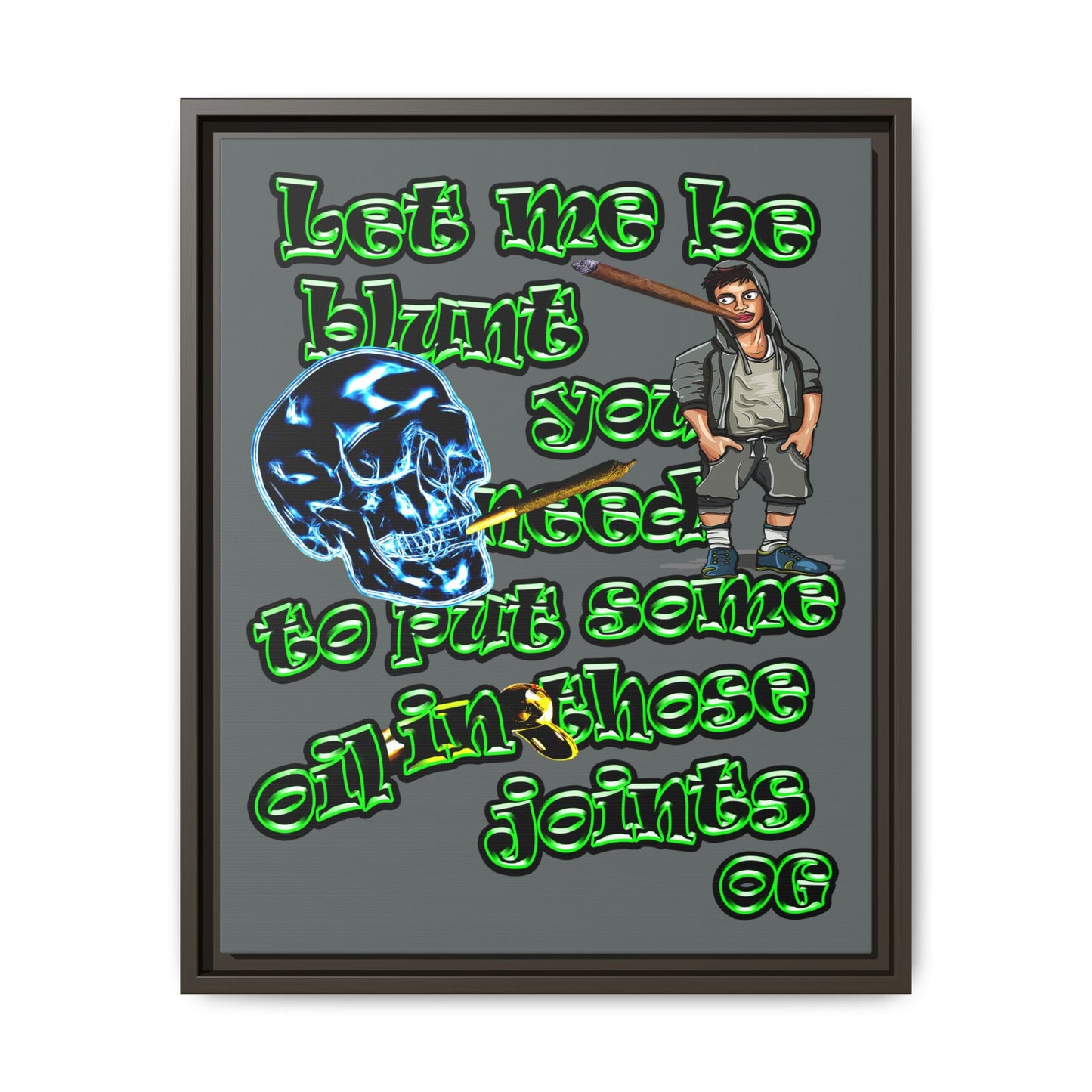 og - framed canvas art (dark grey)
