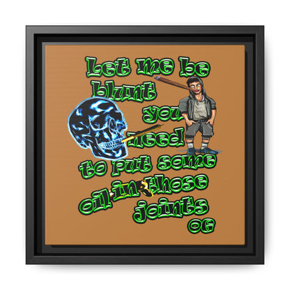 og - framed canvas art (light brown)