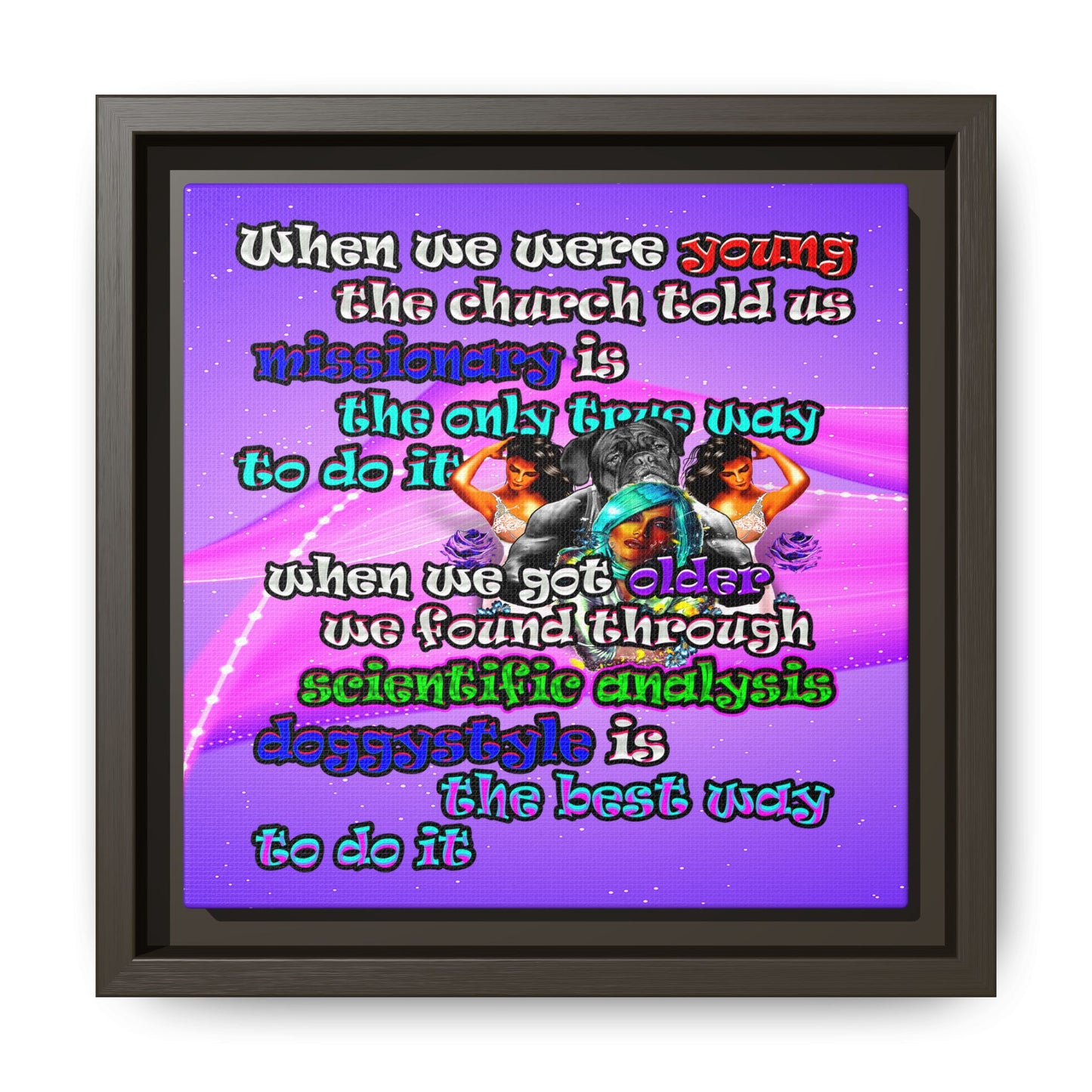 doggystyle - framed canvas art (purple-pink wave)