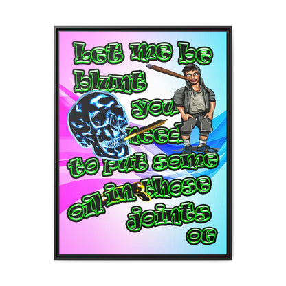 og - framed canvas art (light blue-pink wave)