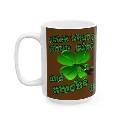 celtics logo - White Mug (brown)