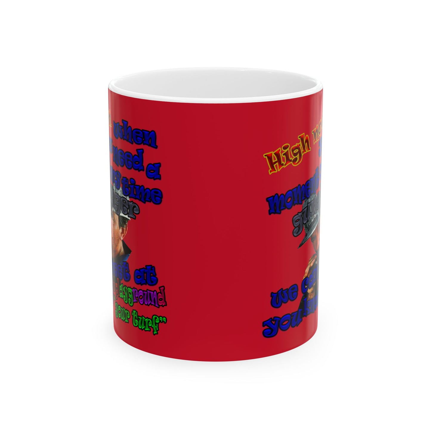 high noon - White Mug (dark red)