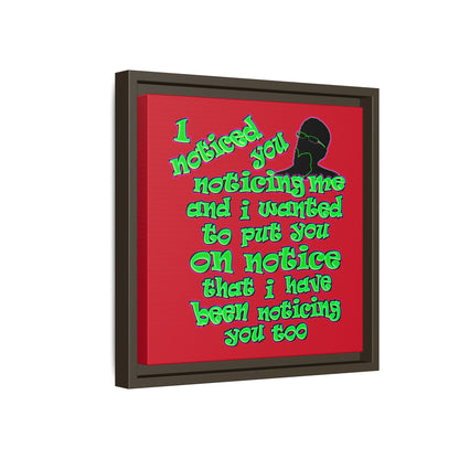 noticed you noticing - framed canvas art (dark red)
