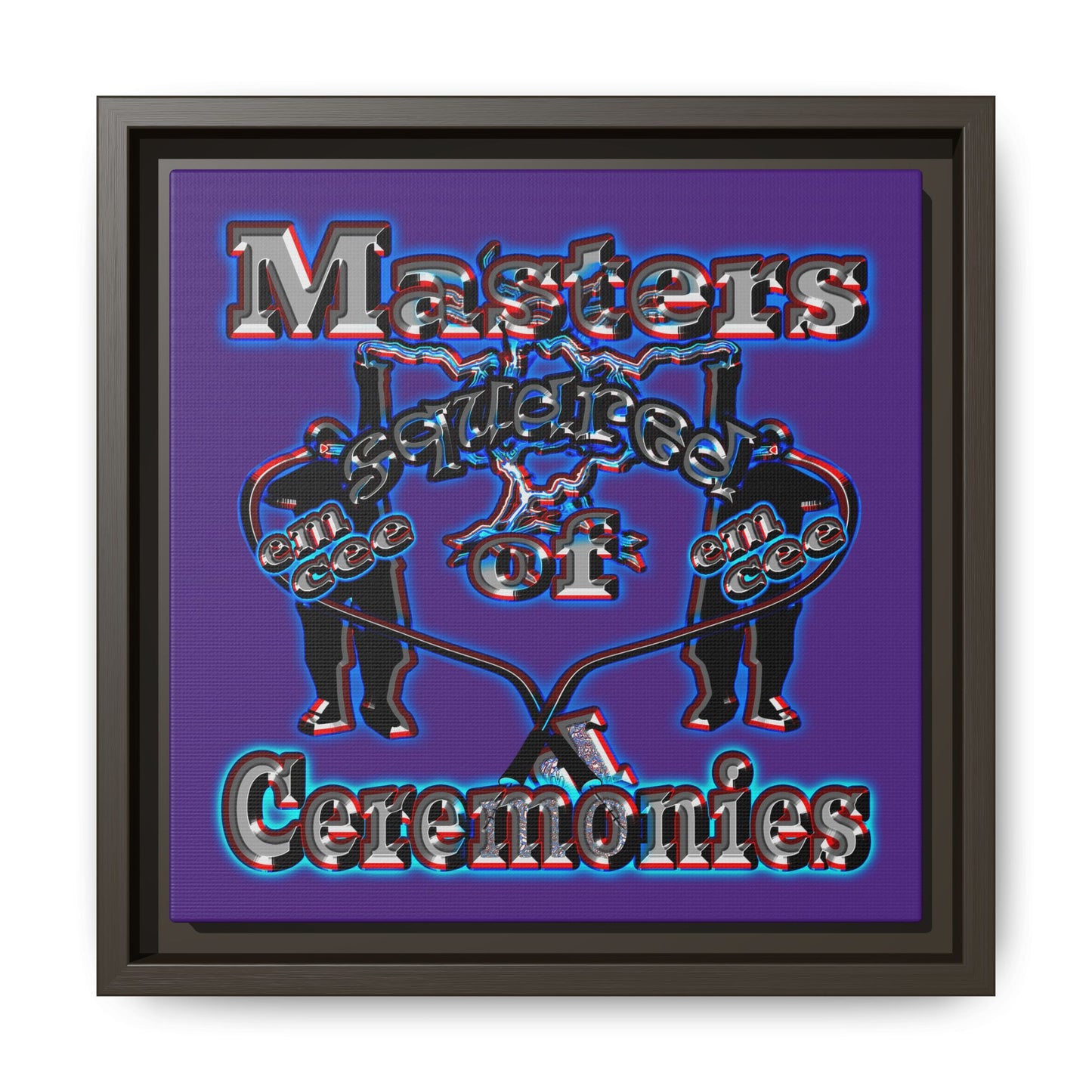 em cee squared - framed canvas art (purple)