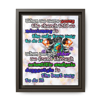 doggystyle - framed canvas art (white marble)