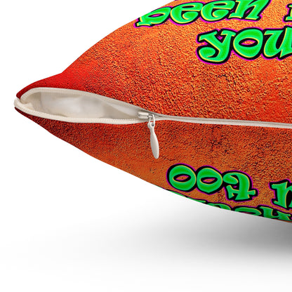 noticed you noticing - Spun Polyester Square Pillow - (burnt orange)