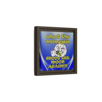 shoot the moon again - framed canvas art (blue-white wave)