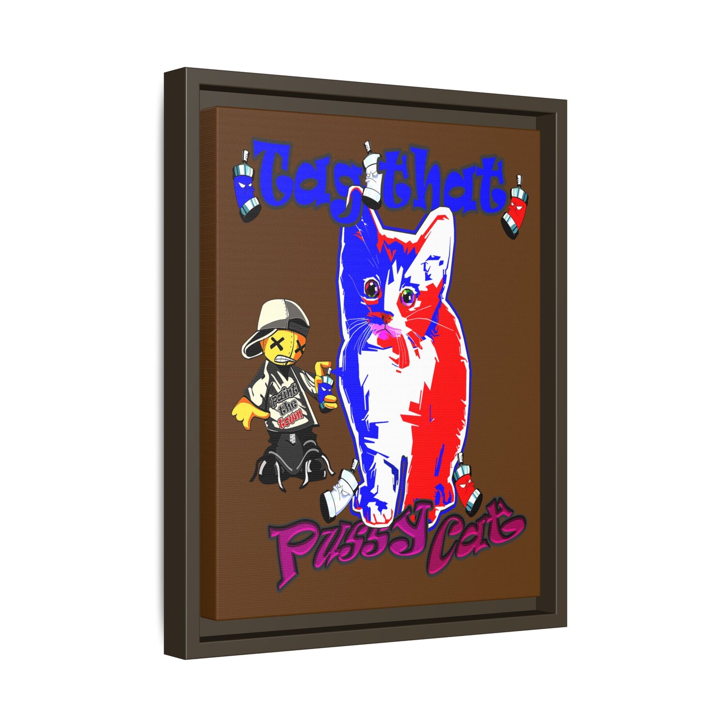 tag that - framed canvas art (brown)