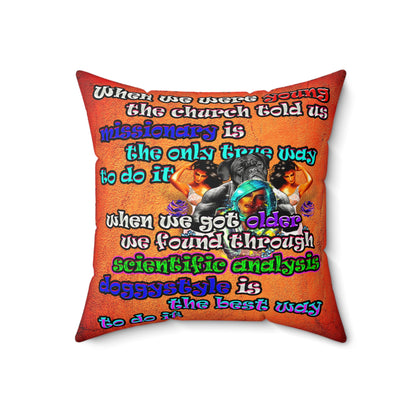 doggystyle - Faux Suede Square Pillow - (burnt orange)