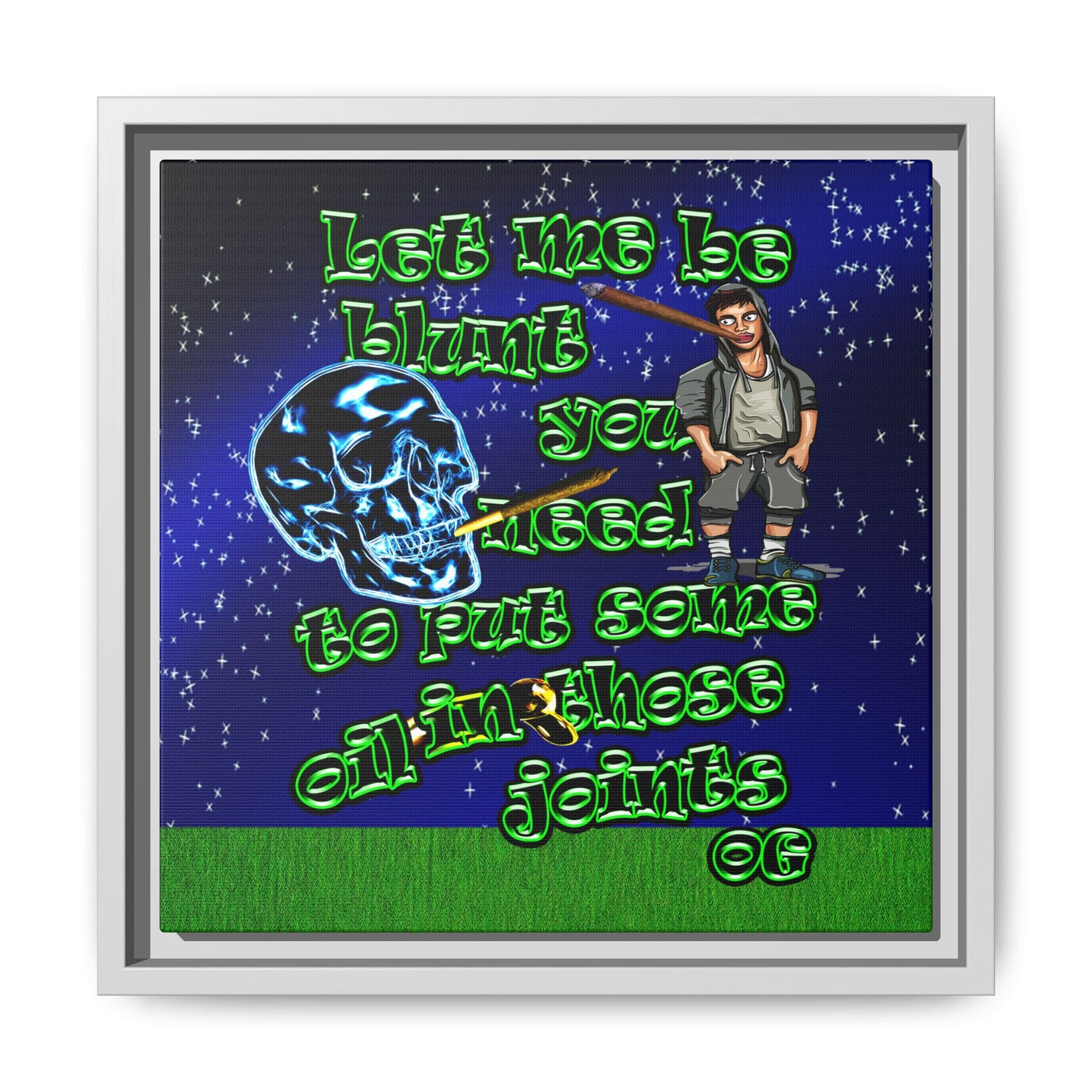 og - framed canvas art ('snoops' background)