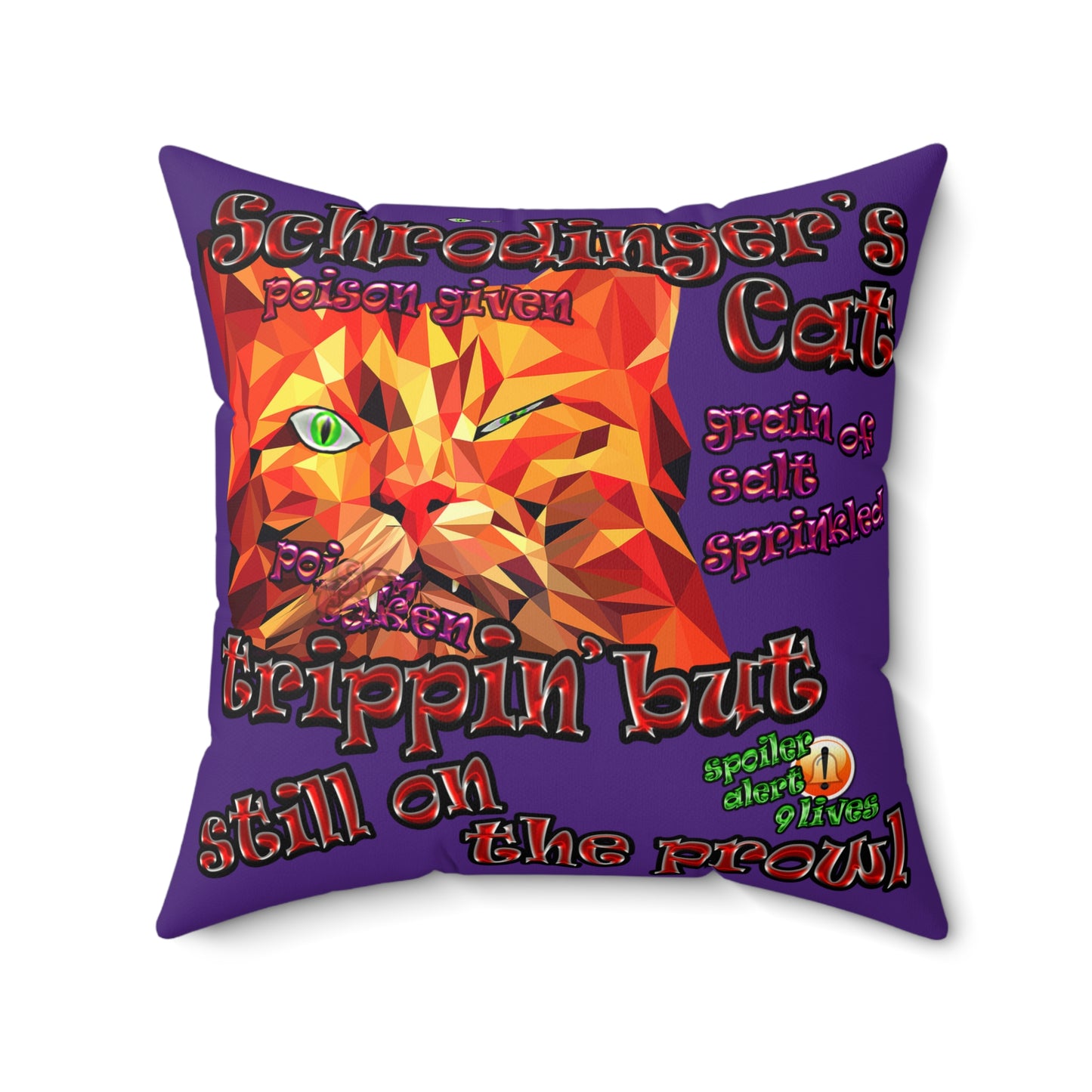 schrodinger's cat - Faux Suede Square Pillow - (purple)