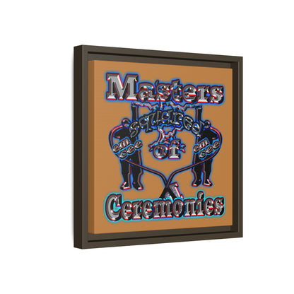 em cee squared - framed canvas art (light brown)