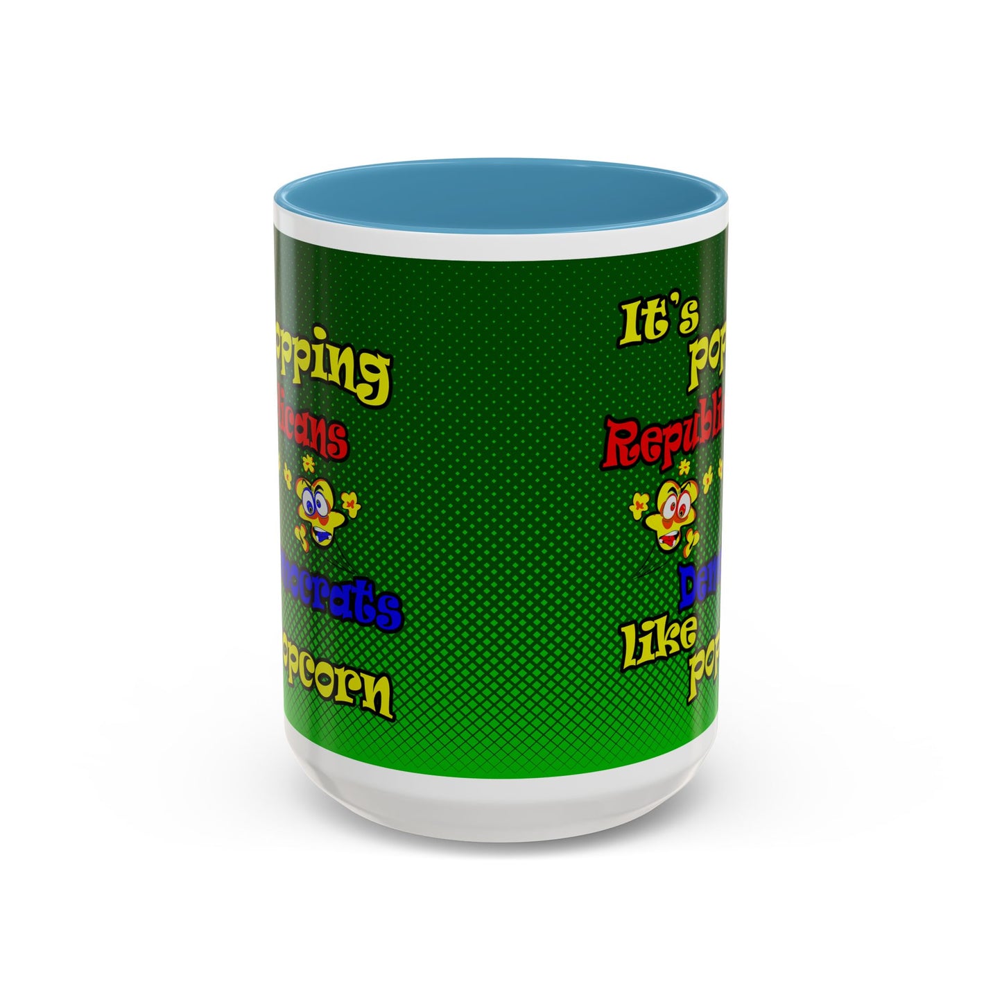 popping like popcorn - Accent Mug (logo green)