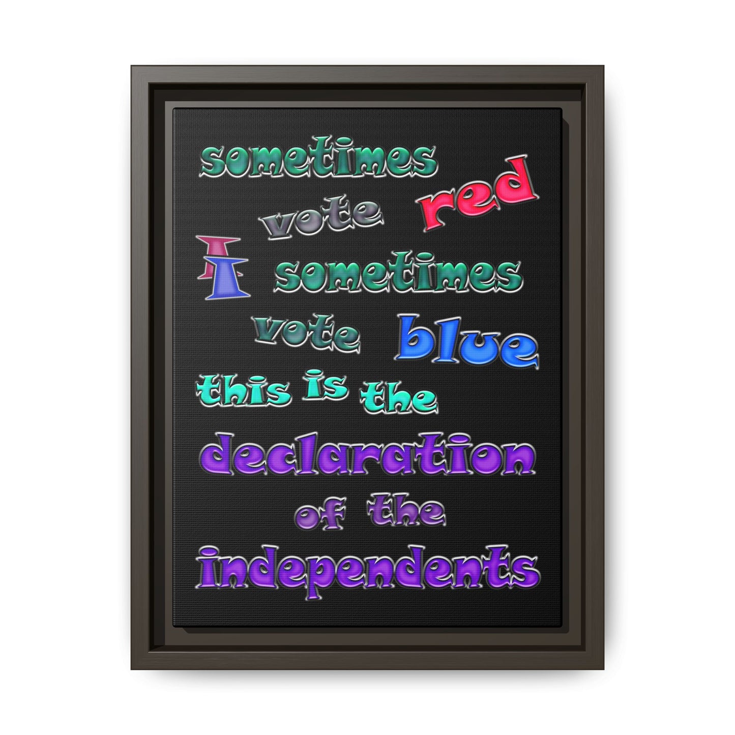 declaration of the independents - framed canvas art (black)