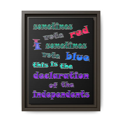 declaration of the independents - framed canvas art (black)