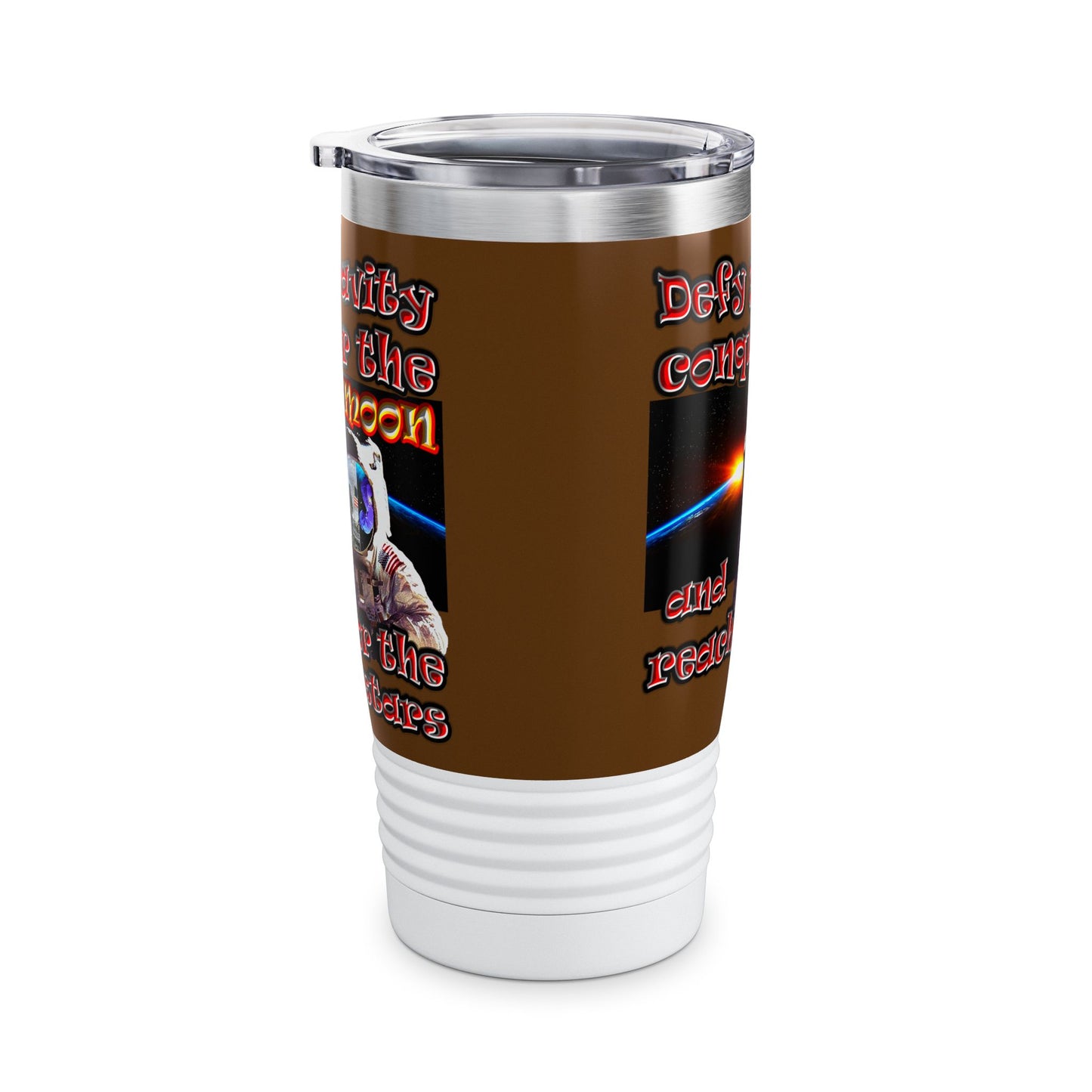 defy conquer reach - Ringneck Tumbler, 20oz (brown)