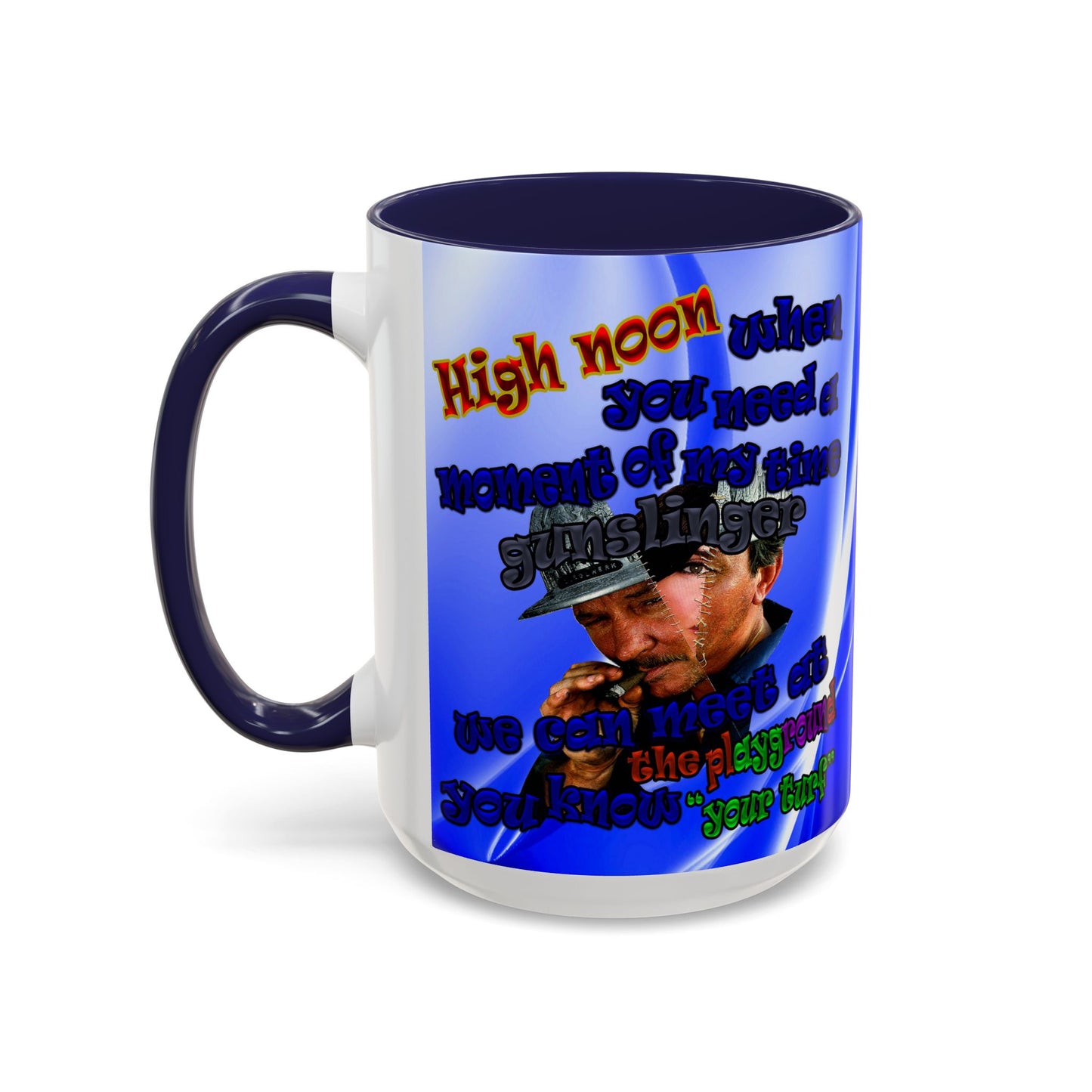 high noon - Accent Mug (blue-white wave)