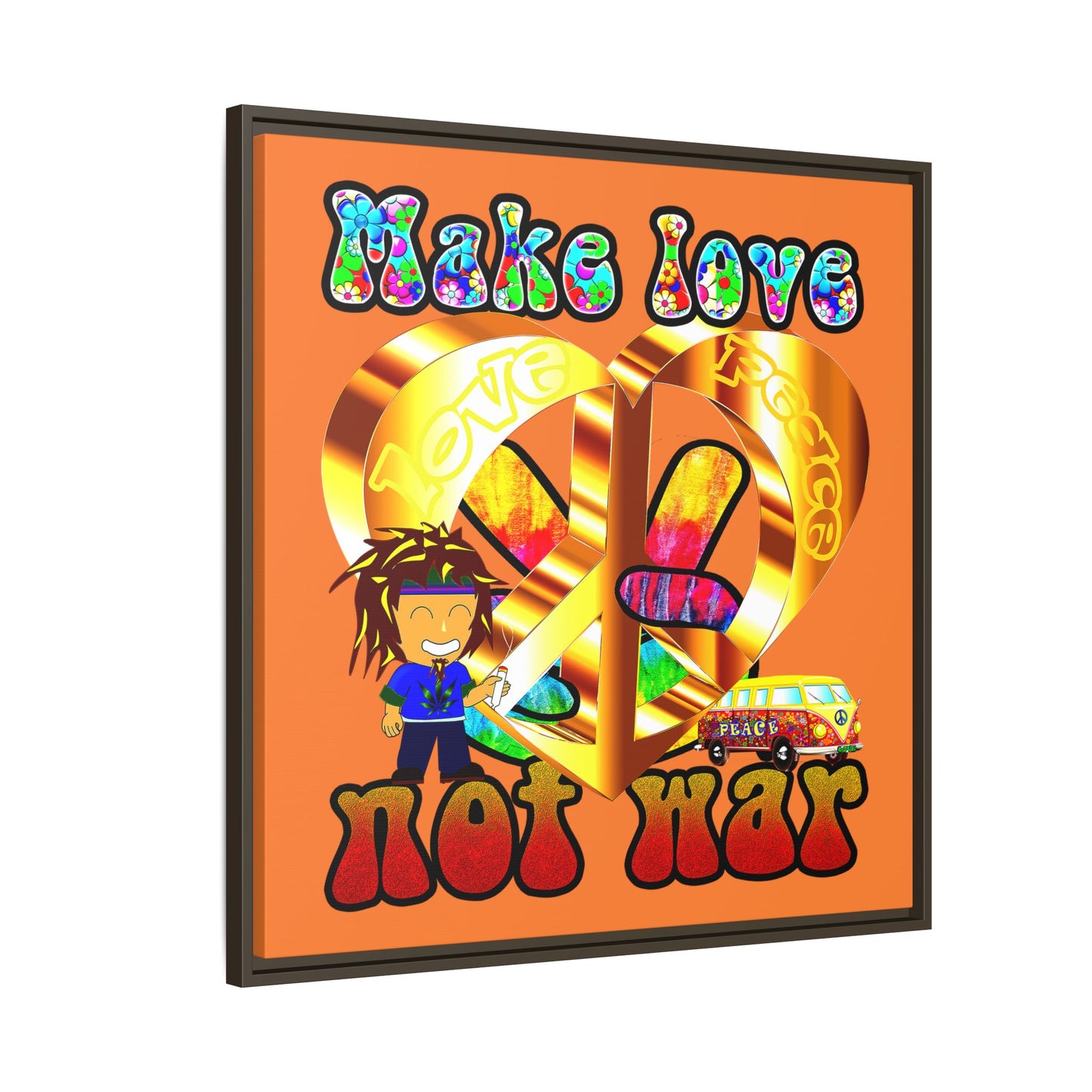 love peace - framed canvas art (crusta)