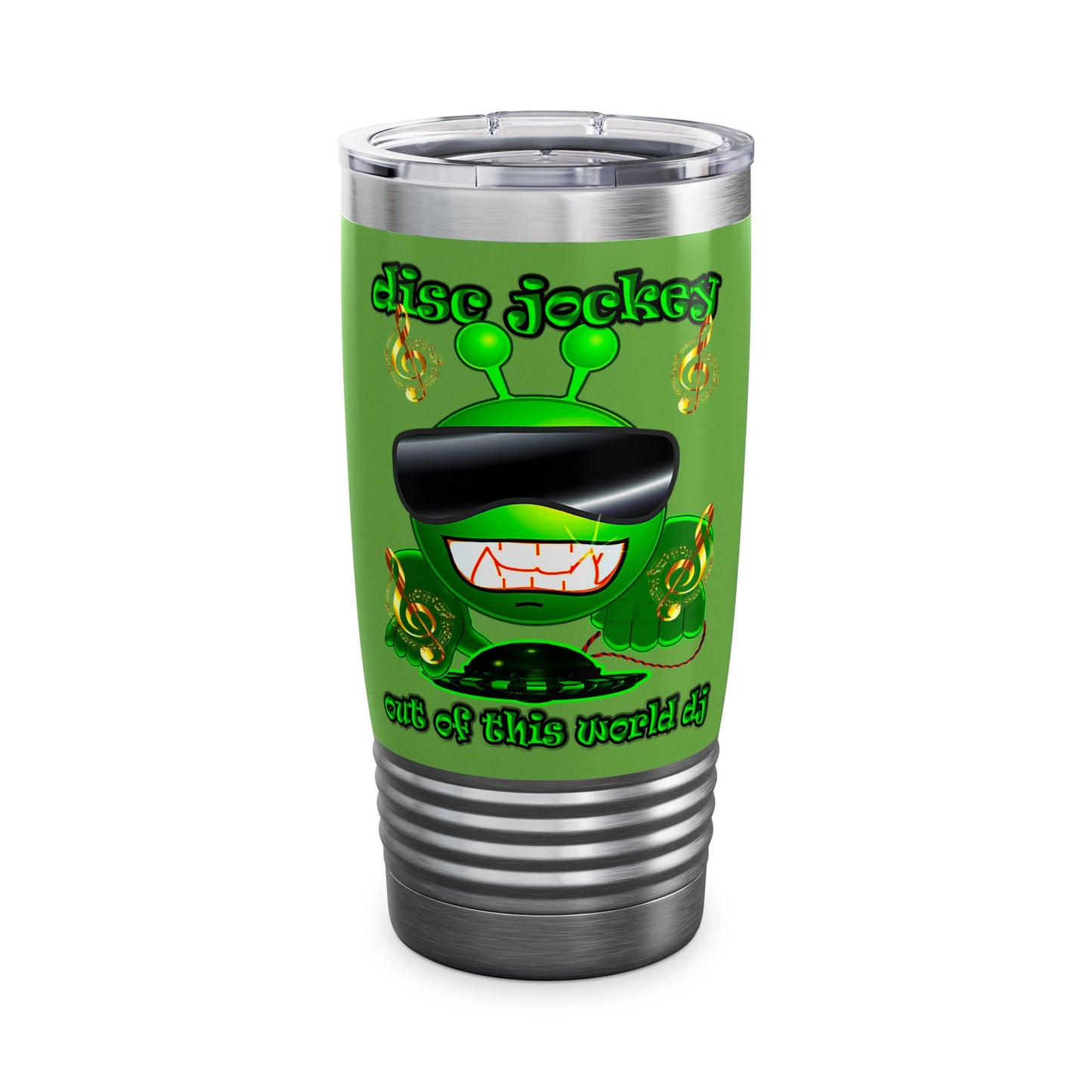 disc jockey - Ringneck Tumbler, 20oz (green)