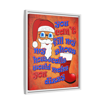 santa's shoes - framed canvas art (burnt orange)