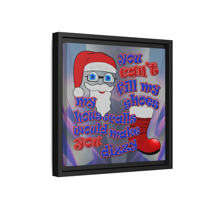 santa's shoes - framed canvas art (grey-pink wave)