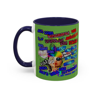 drop the beat - Accent Mug (green)