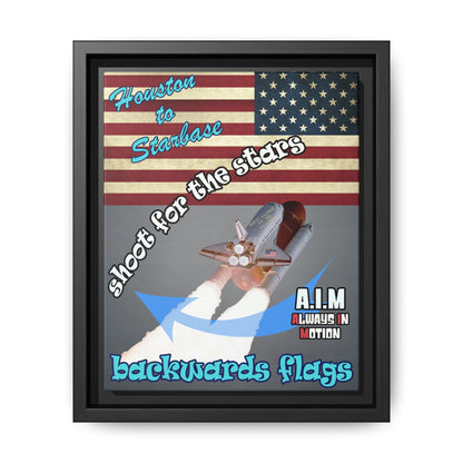 shoot for the stars - framed canvas art (grey-light grey)