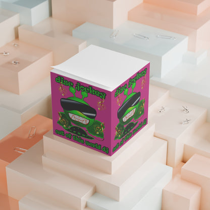 disc jockey - note cube (pink)