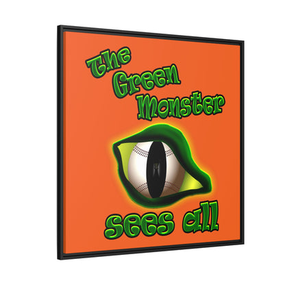 green monster - framed canvas art (orange)