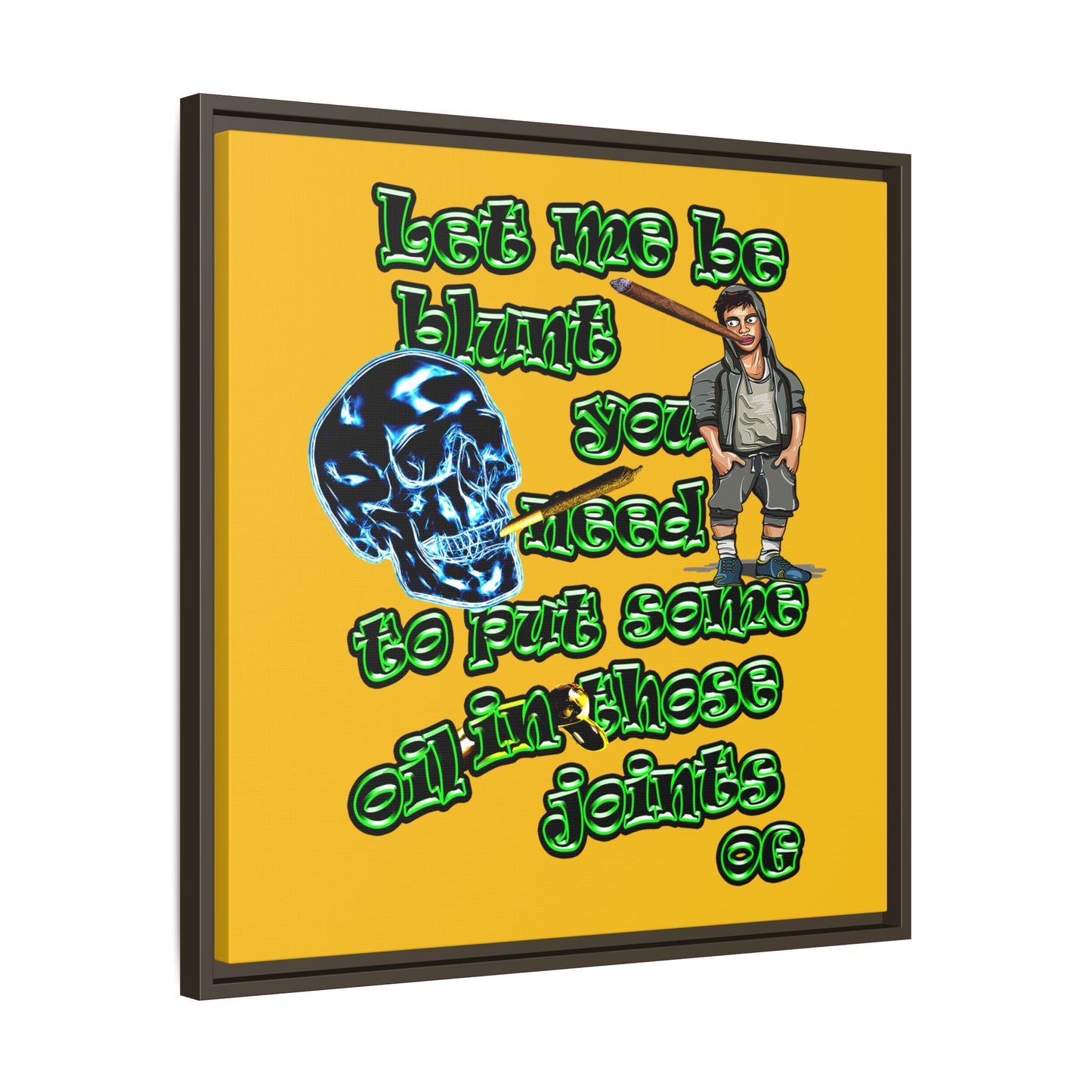 og - framed canvas art (yellow)