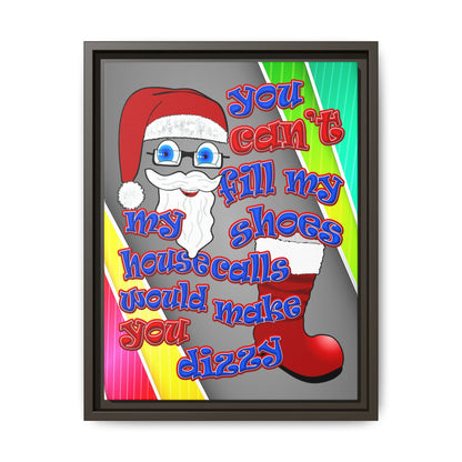 santa's shoes - framed canvas art (rainbow split)