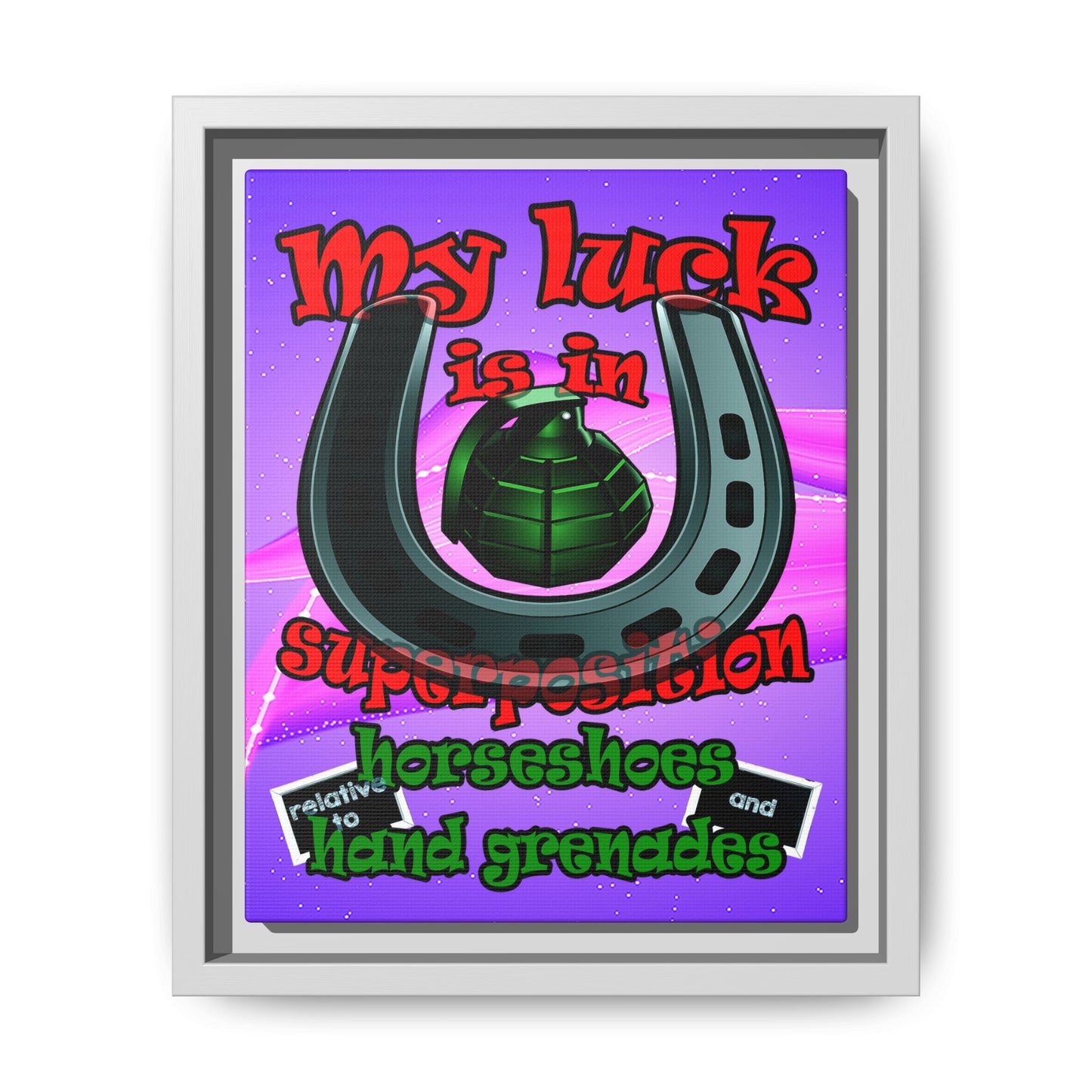 my luck - framed canvas art (purple-pink wave)