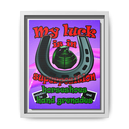 my luck - framed canvas art (purple-pink wave)
