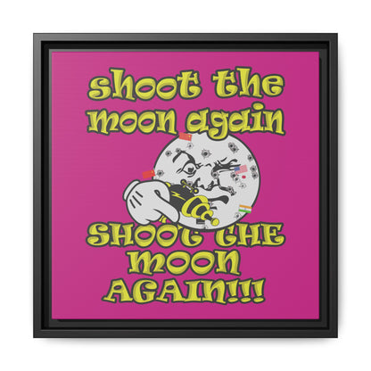 shoot the moon again - framed canvas art (pink)