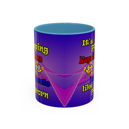 popping like popcorn - Accent Mug (purple-pink wave)